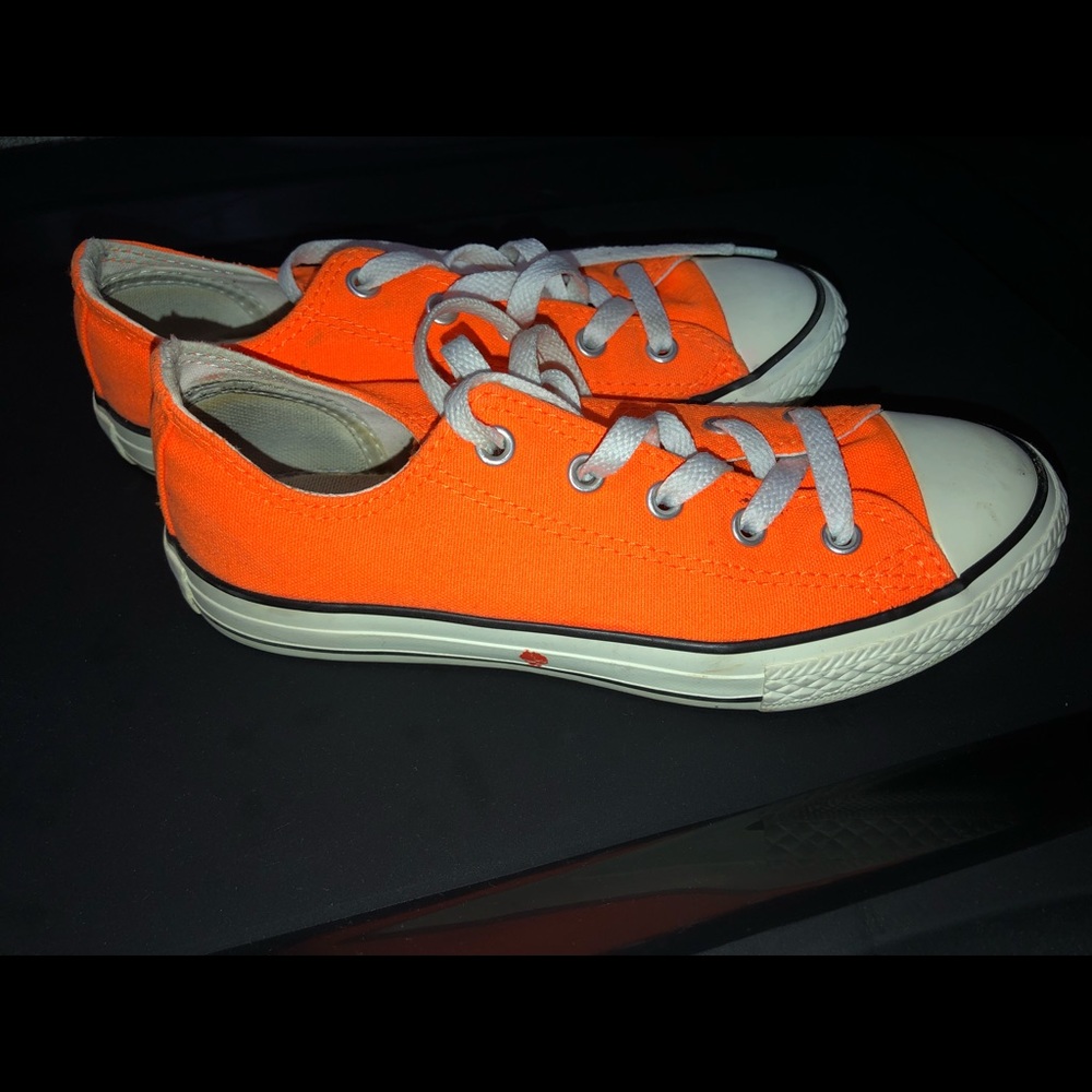 Neon orange converse